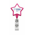 Star Hot Pink Retractable Badge Reel (Polydome)